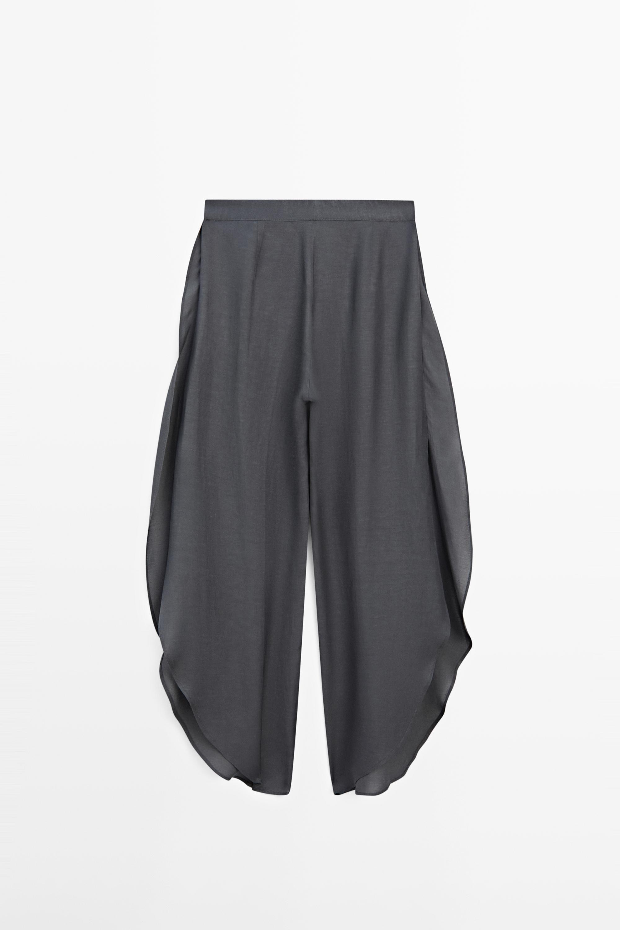 Linen blend trousers with slit details